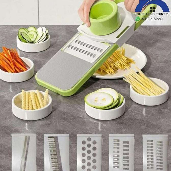Time-Saving 5-in-1 Stainless Steel Vegetable Cutter for Ramzan Sehri & Iftari