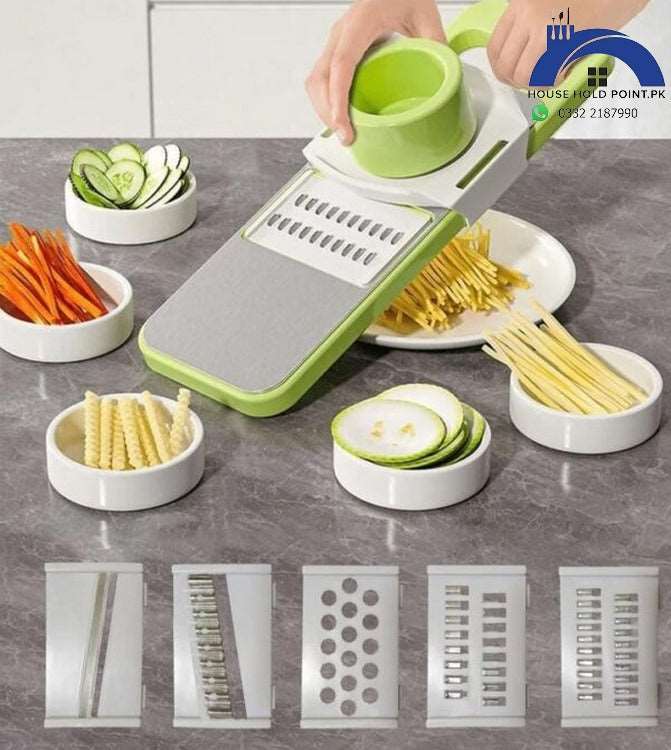 Time-Saving 5-in-1 Stainless Steel Vegetable Cutter for Ramzan Sehri & Iftari